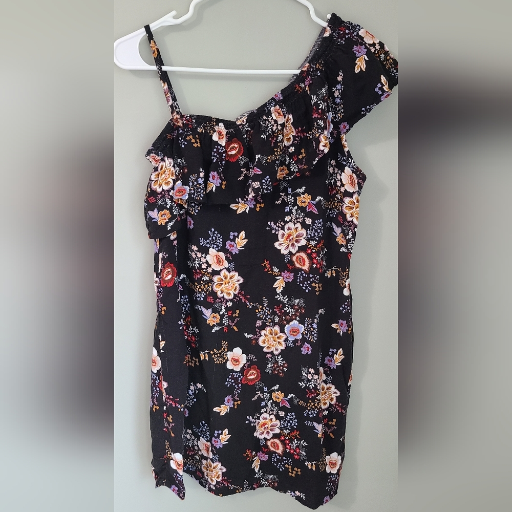 Pink Rose One Shoulder Dress